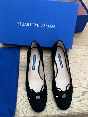 Stuart Weitzman Gabby 45 Black Suede Pumps | Size US 6 | NEW